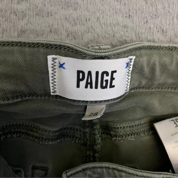 Paige Olive Green Straight Leg Cargo Pants - Size 28 - super Stretchy - Picture 2 of 9
